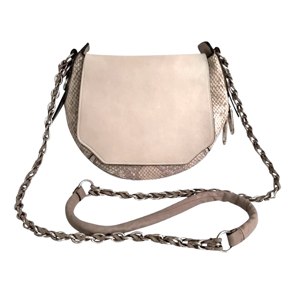 rag & bone Bradbury Mini Saddle Flap Distressed Python/Snakeskin Leather